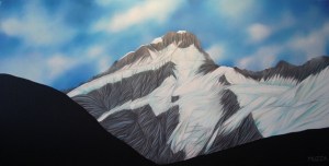 OIL ON CANBAS. 38CM X 76CN. 